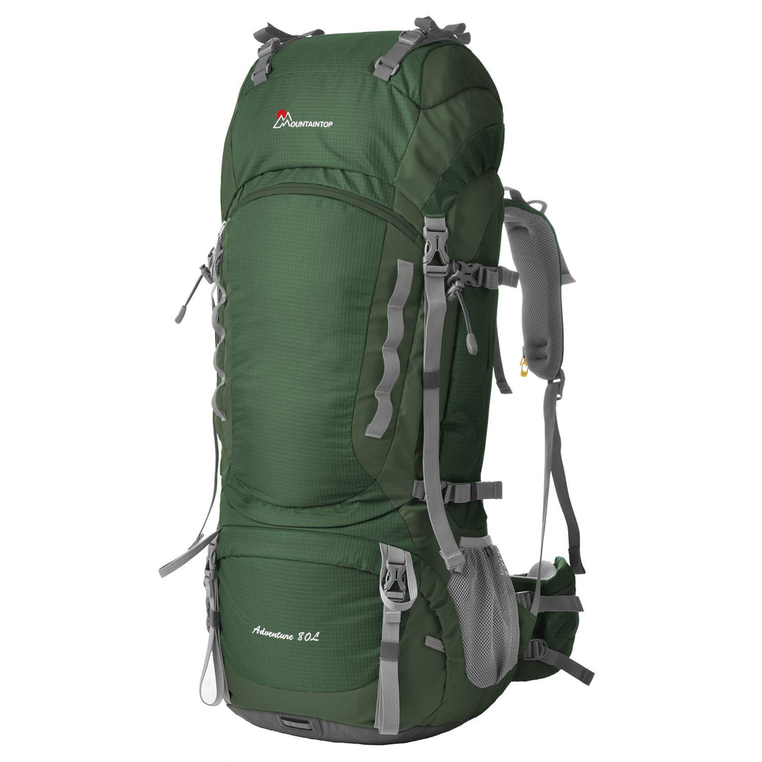 MOUNTAINTOP Trekkingrucksack 80L Wanderrucksack Herren Damen Reiserucksack Grosser Rucksack mit Rege