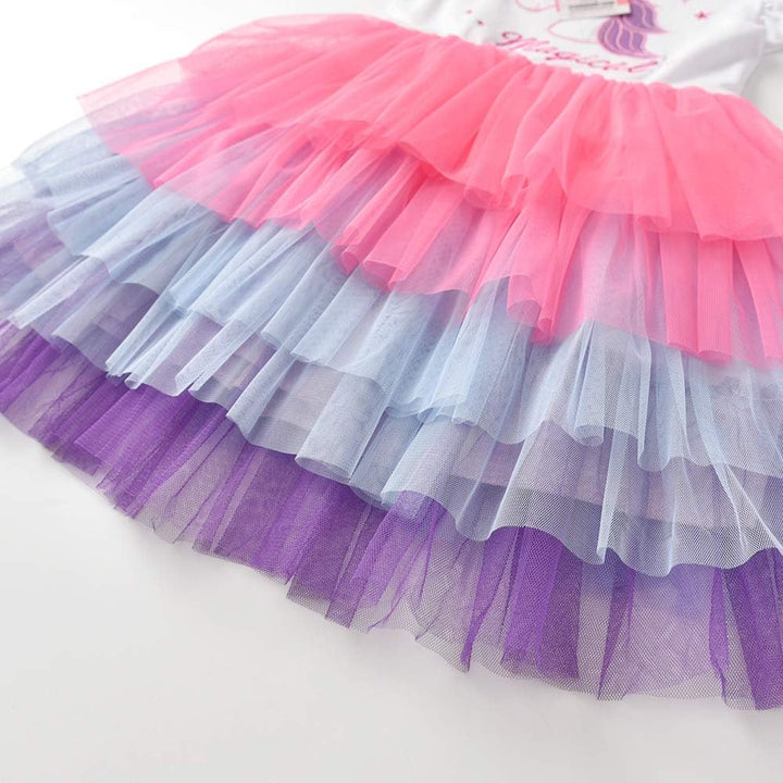 DXTON Mädchen Einhorn Kleider Prinzessin Kleid Party Geburtstag Ferien Baby Kleid Gr. 90-130 Einhorn