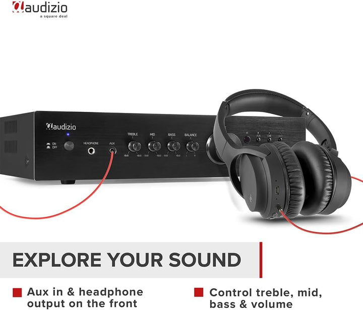Audizio AD220B - HiFi-Stereo-Verstärker, Bluetooth Verstärker für Lautsprecher und HiFi Anlage, Ampl