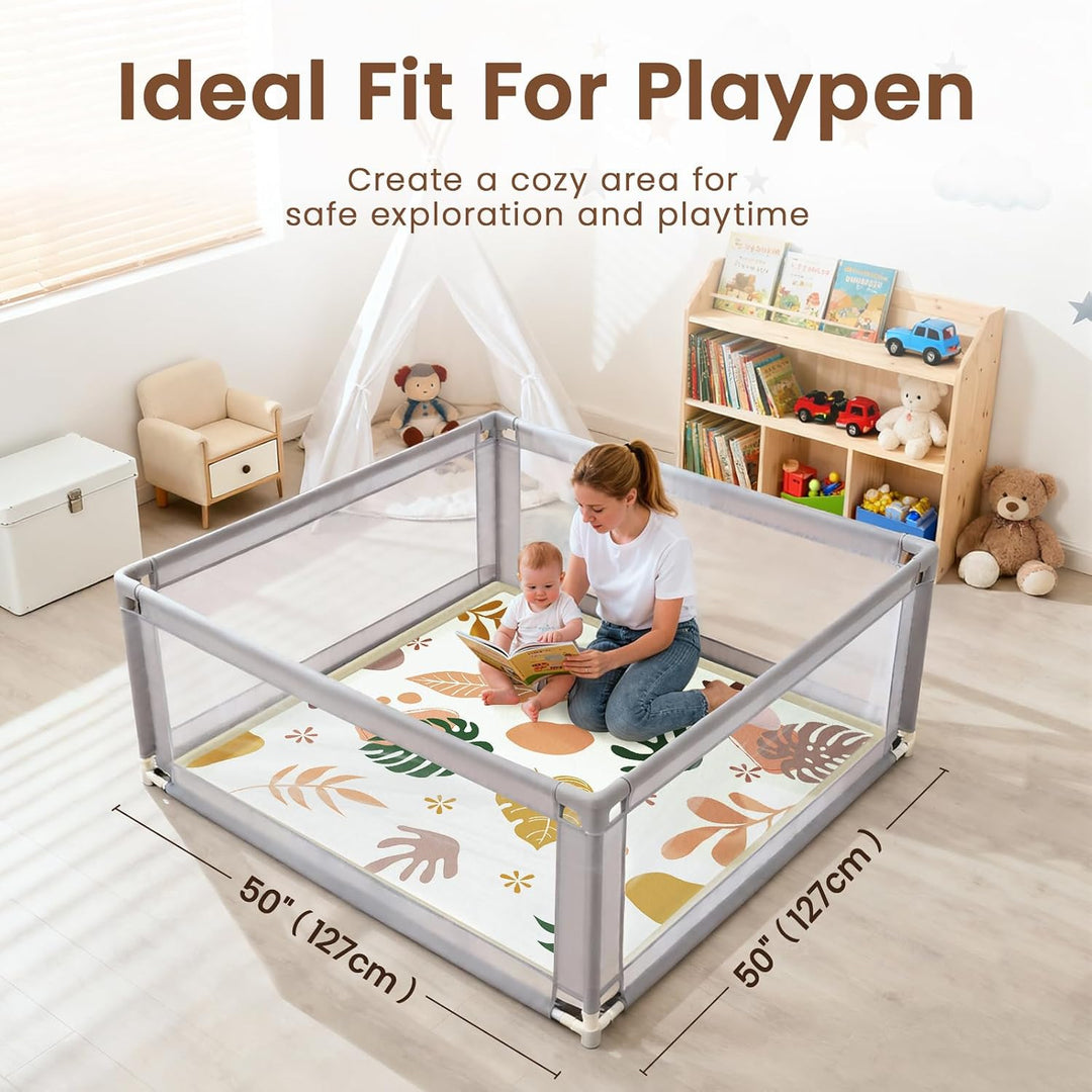 Teppich Krabbelmatte Baby 127x127x3cm, Spielmatte Krabbeldecke Turnmatte Spielteppich für Baby Kinde
