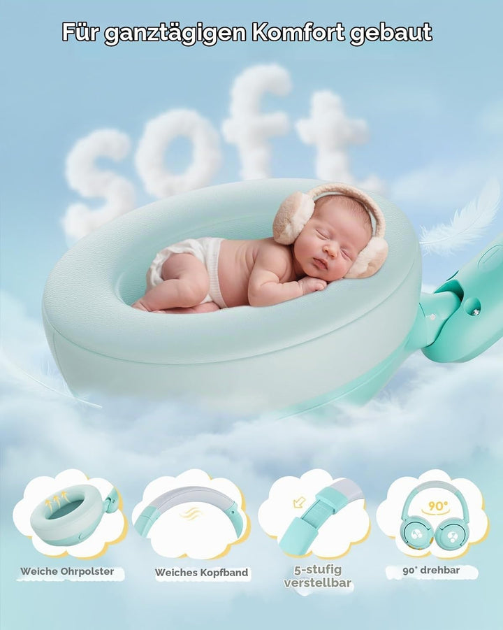 Bluetooth Kopfhörer Kinder, 85dBA Sicheres Volumen, Bluetooth 5.4, BPA Frei/CPC Zertifiziert, 75 Std