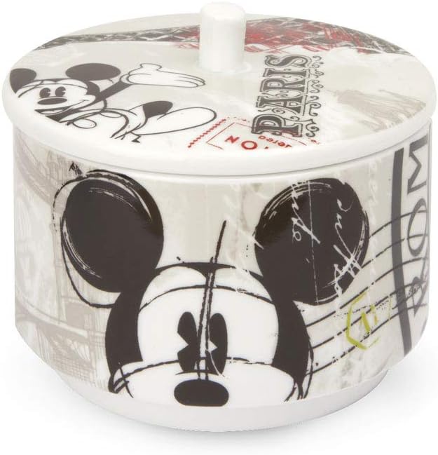 Egan Disney Walt WMSET/28 Kaffeetassen, Modell Paris, Zuckerdose und Platzdeckchen, Porzellan, Mehrf