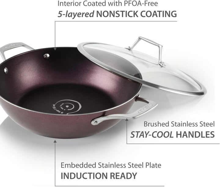 TECHEF - Art Pan Collection, 30,5 cm Antihaft-Allzweck-Kochpfanne mit Deckel, hergestellt in Korea (