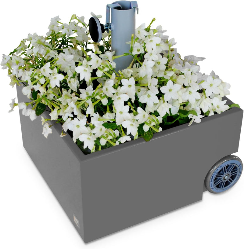 XXD Flowerpower bepflanzbarer Sonnenschirmständer Schirmständer mit Rollen