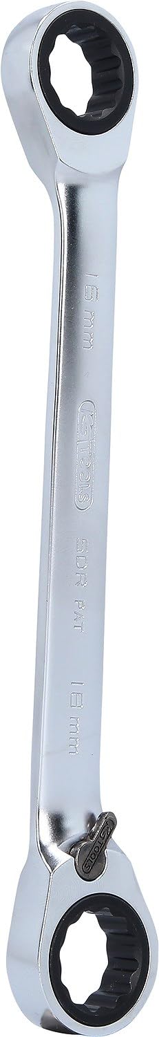 KS Tools 503.4577 GEARplus Doppel-Ratschenringschlüssel umschaltbar 16x18mm, 16x18mm