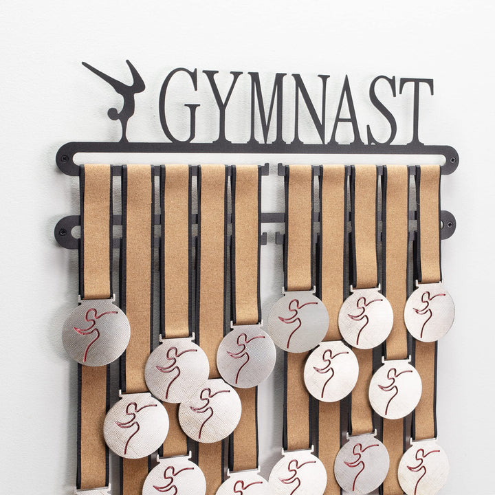 Qthrone Gymnastik Medaillenaufhänger - Turnen Medaillen Display Black - Kunstturnen Medaillenhaken -