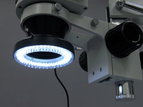 AmScope SM-4TZ-144A Trinokulares Stereomikroskop mit 4-Zonen-144-LED-Ringlicht, Ausgezeichnet mit De