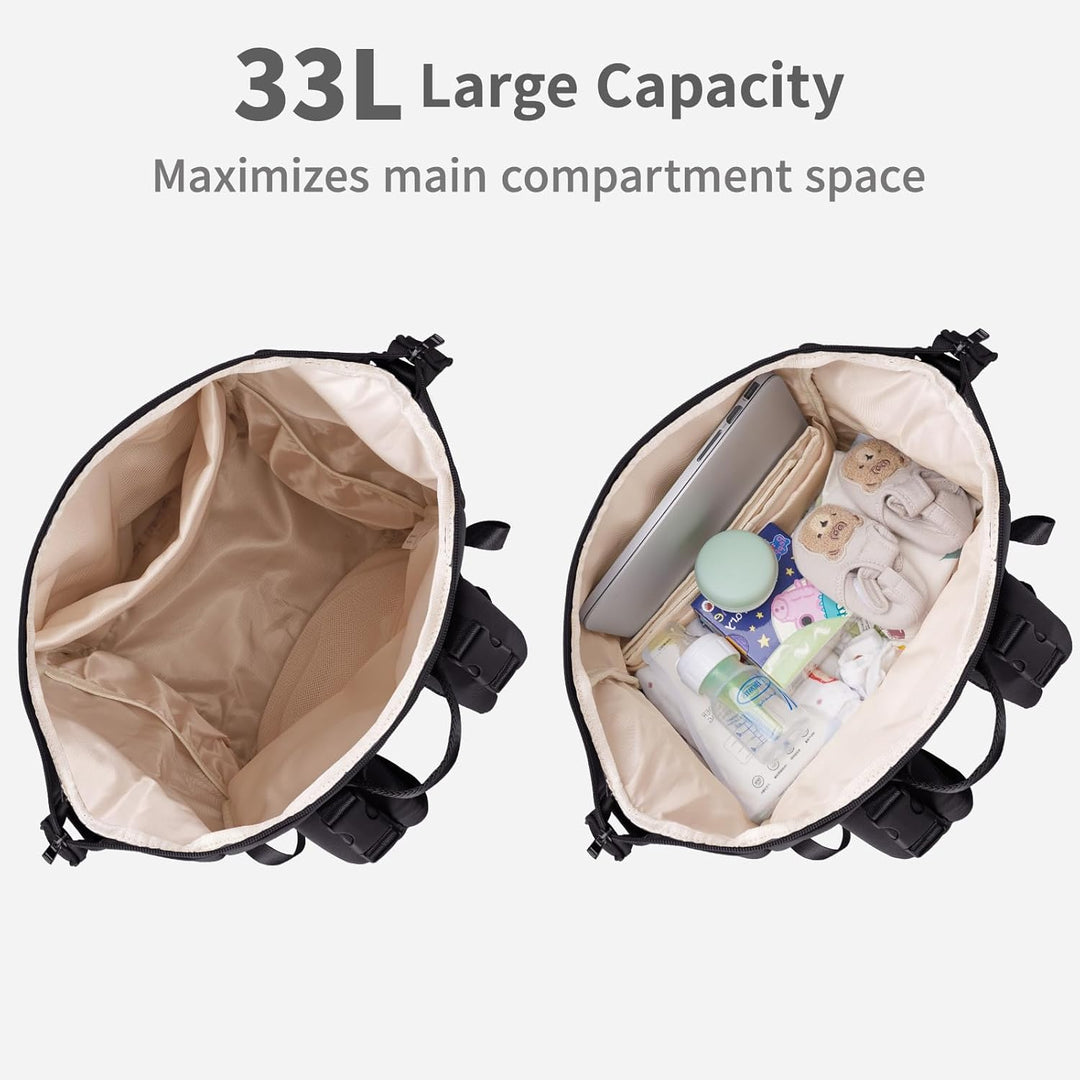 CEI-CEI Baby Wickeltasche/Rucksack mit Isolierter Flaschentasche, Wasserdichtes Neoprengewebe, Wicke