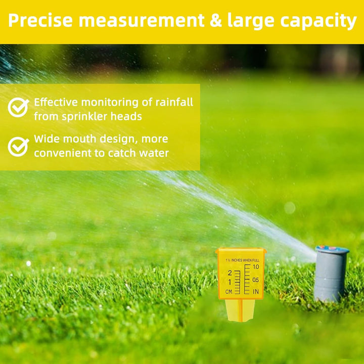 Qivine 20 Stück Regenmesser Garten, 20mm und 1 Zoll Skalen Niederschlagsmesser mit Erdspiess, 13,5 ×