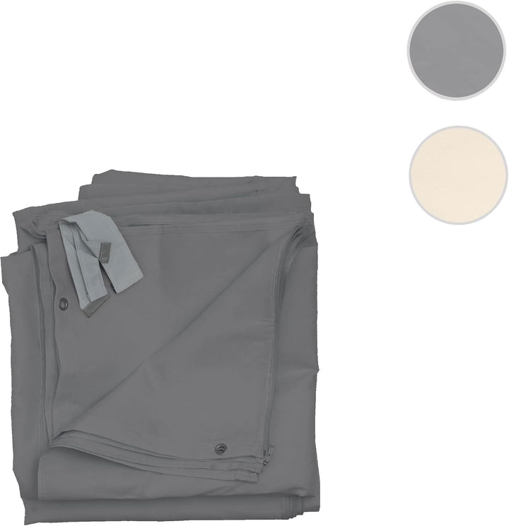 Mendler 4er-Set Seitenwand für Pergola Cadiz-AM, Polyester - grau | Ersatzseitenwand Pavillon, 4x3m,