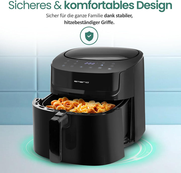 Emerio riesige digitale Heissluftfritteuse, TOP AirFryer, Frittieren ohne zusätzliches Öl, 7.2 Liter