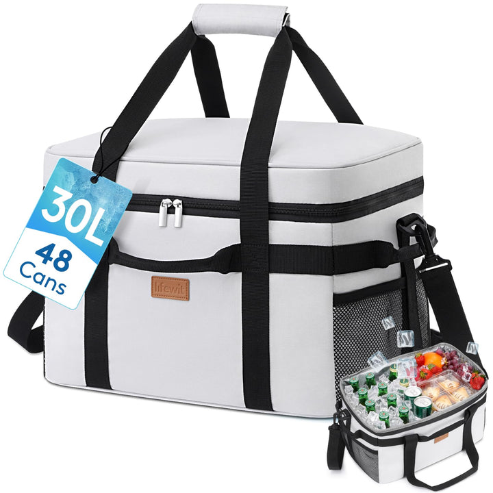 Lifewit Kühltasche 30L 50 Dosen, Faltbar Picknicktasche für Essen & Getränke, Kühlbox Tragbare Eista