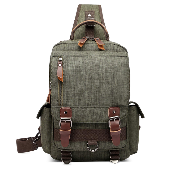 DORRISO Brusttasche Herren Mode Grosse Kapazität Schultertasche für 10,9 Zoll iPad mit Griff Mehrere