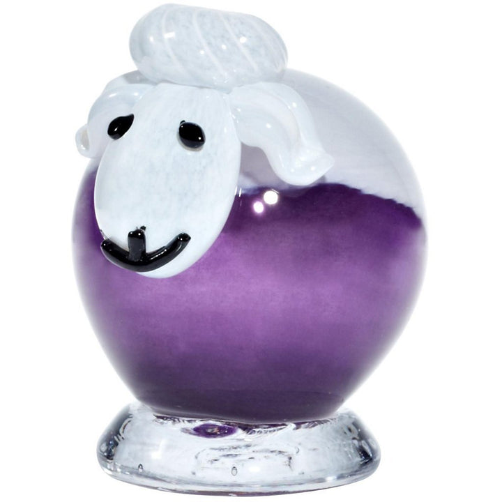 CRISTALICA Glasfigur Schaf lila/weiss 10,5cm