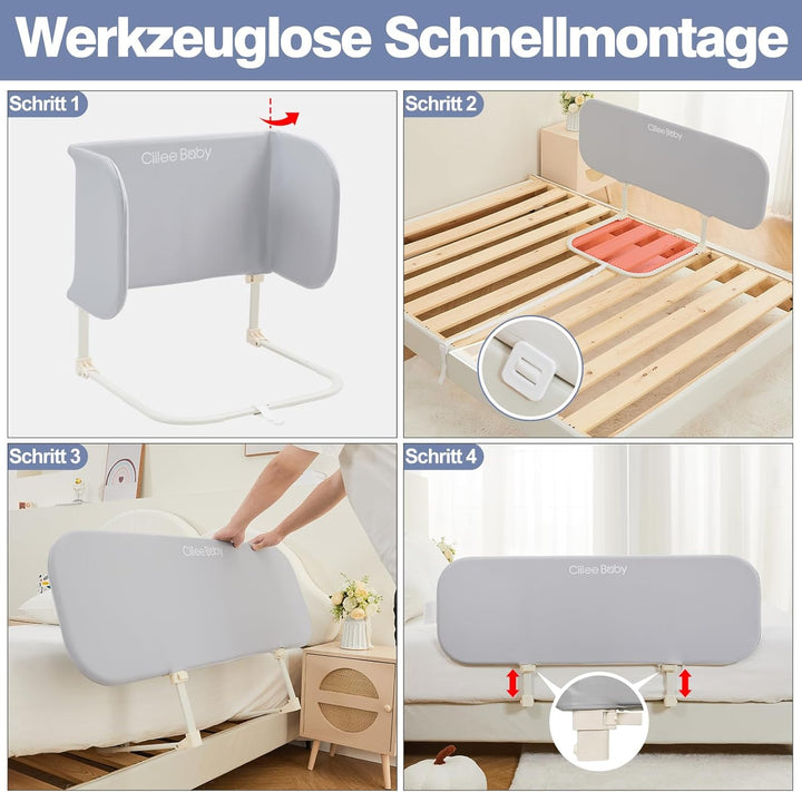 GUUSII HOME Bettgitter Rausfallschutz Boxspringbett Tragbares Bettschutzgitter Kinder Rausfallschutz