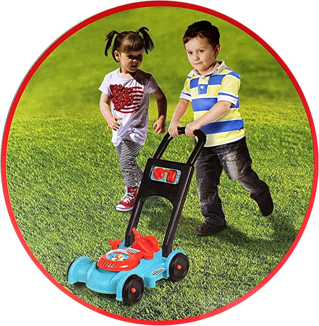 TikTakToo Kinder Benzin Rasenmäher Gartengerät mit Fahrgeräusch Spielzeug mit Funktionen