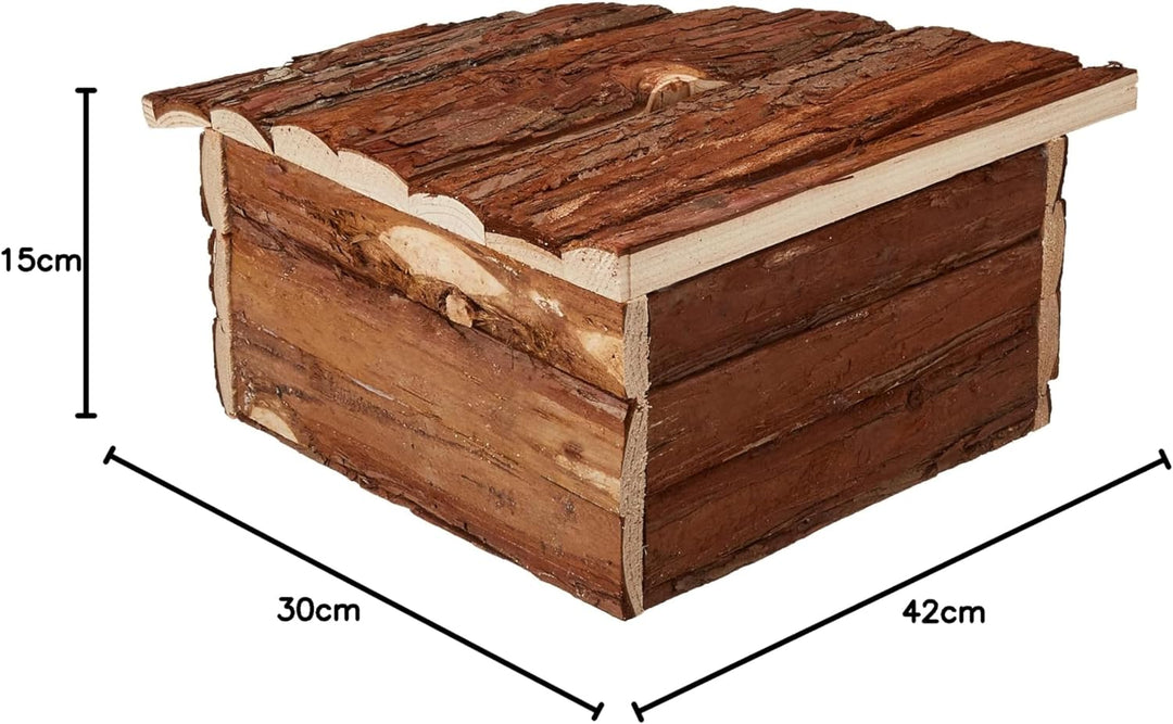 Croci Wood Eckhaus - Haus für Nagetiere und Meerschweinchen, Eckunterstand aus Holz, Zubehör für Ham