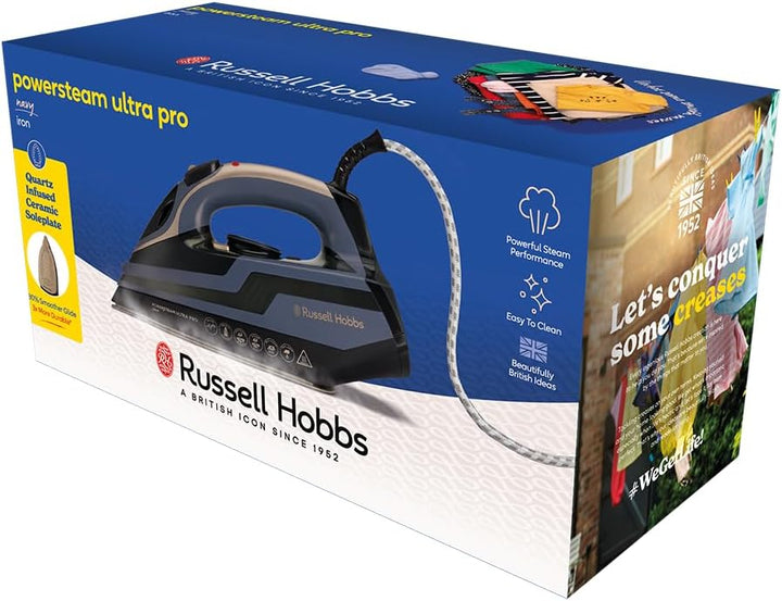 Russell Hobbs Dampfbügeleisen, 3100W, 210g Extra-Dampfstoss, Blau Powersteam Ultra Pro 3100W, Powers