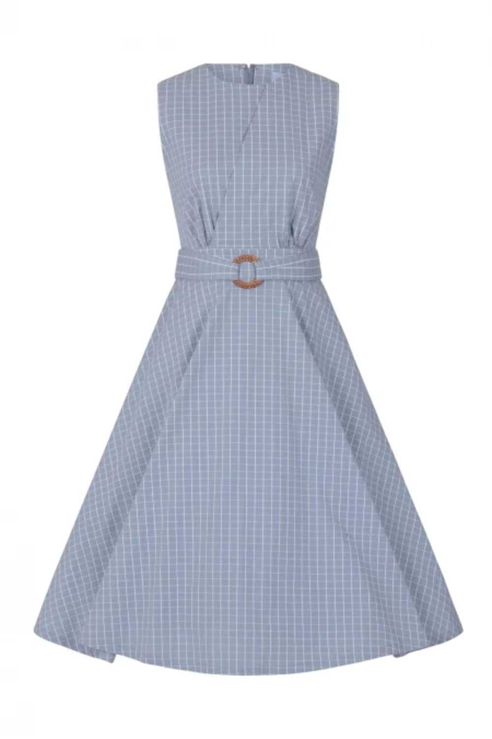 Banned Clothing - Grid Check Dress XS/Blue