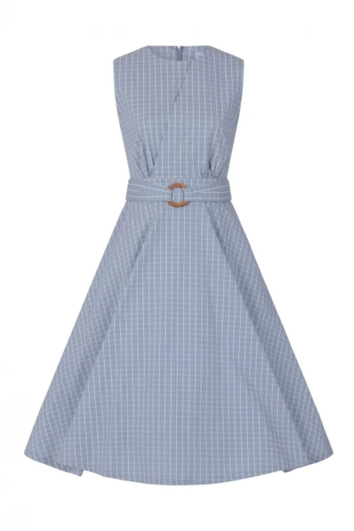 Banned Clothing - Grid Check Dress XS/Blue
