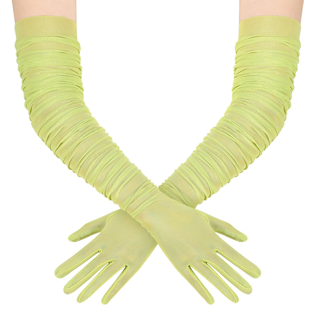 BABEYOND Lange Handschuhe für Damen - Weiches Stretch-Mesh-Tüll, Elegante Opernhandschuhe für Hochze