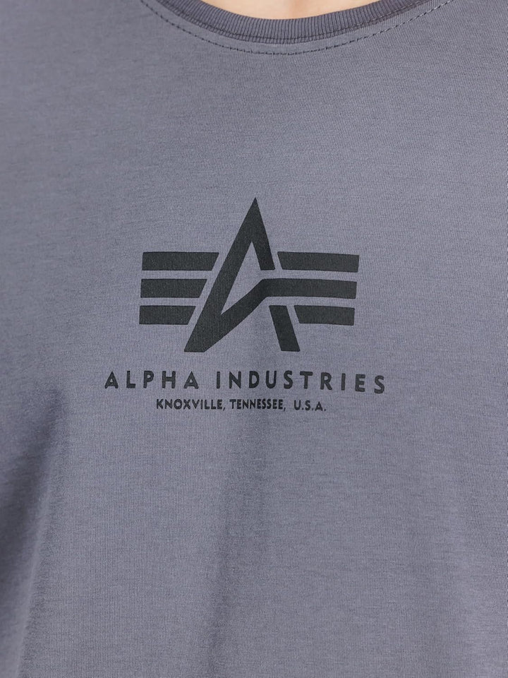 Alpha Industries Herren Basic Mid Logo T-Shirt S Grau, S Grau