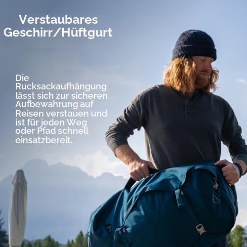 Osprey Herren Farpoint Herren Reiserucksack Rucksack (1er Pack) O/S - Fassungsvermögen 40L Schwarz,