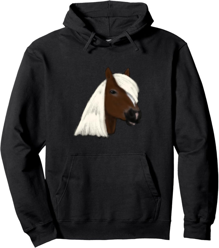 Haflinger Pferde Kopf niedliches Pferdereiter Pullover Hoodie