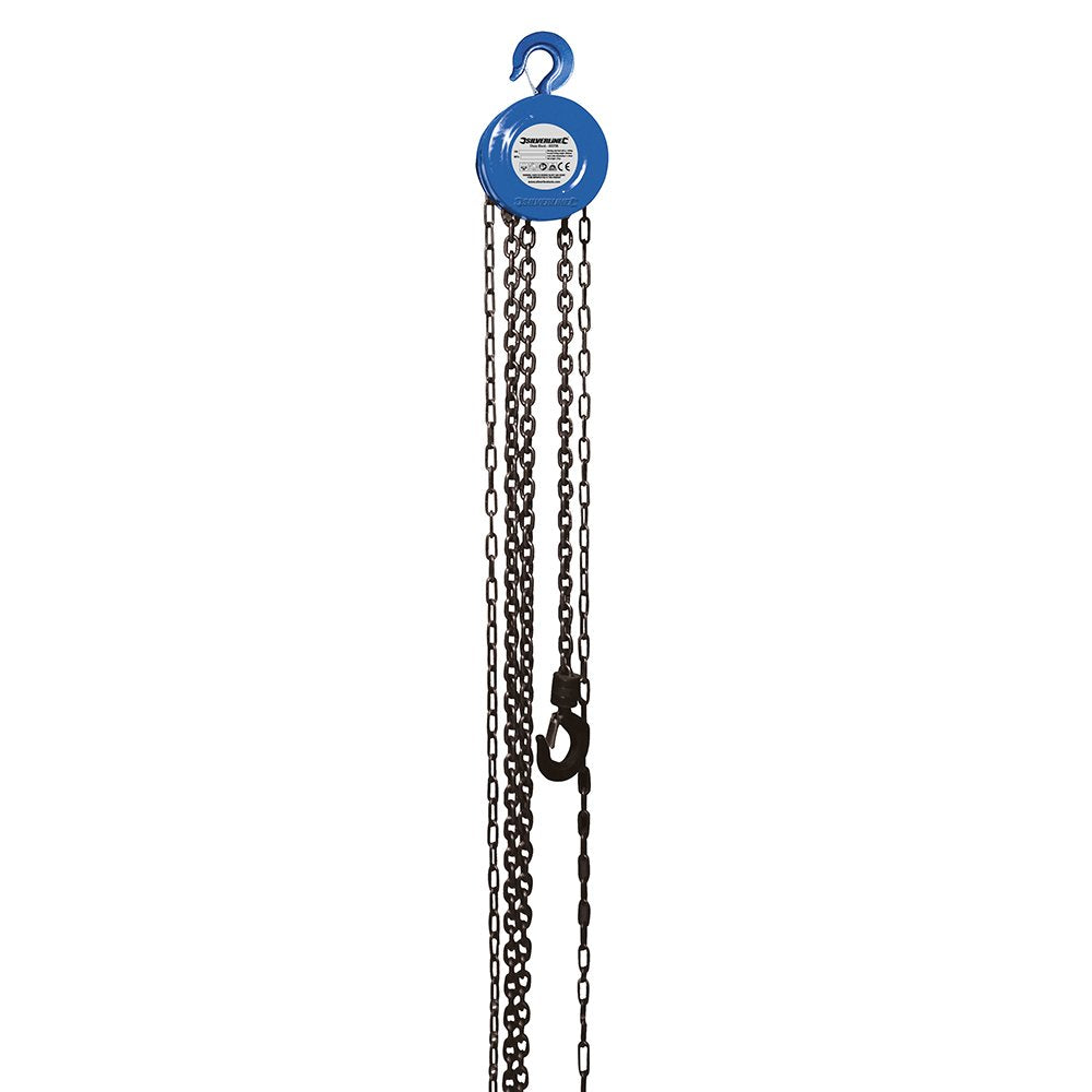 Silverline 633705 Kettenzug 1.000 kg / 2,5 m Hubhöhe