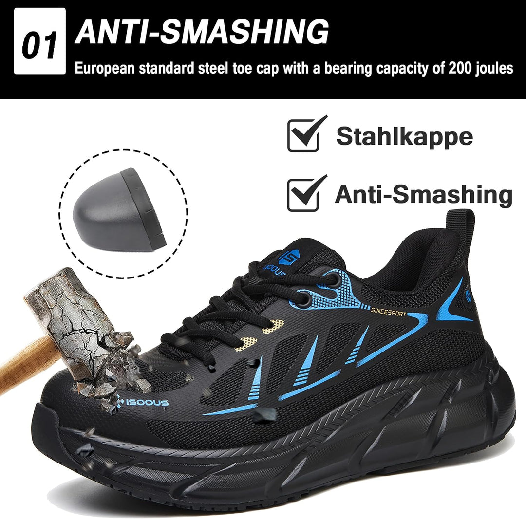 ISOOUS Arbeitsschuhe Herren Sicherheitsschuhe Damen Stahlkappenschuhe | Schutzschuhe mit Stahlkappe,