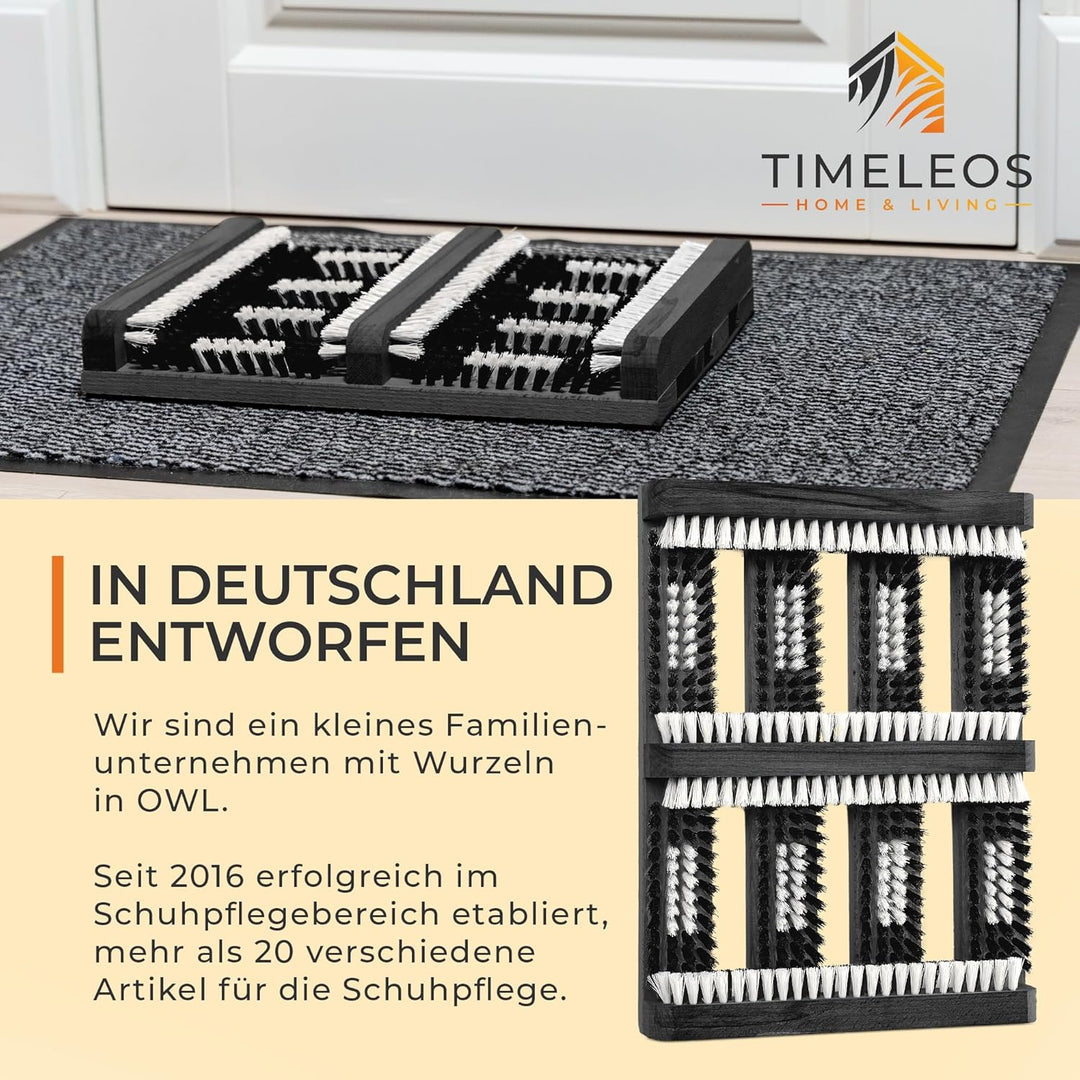 Schuhabstreifer Aussen & Innen, aus Holz - rutschfest & Langlebig mit Kräftigen, Pflegeleichten Bors
