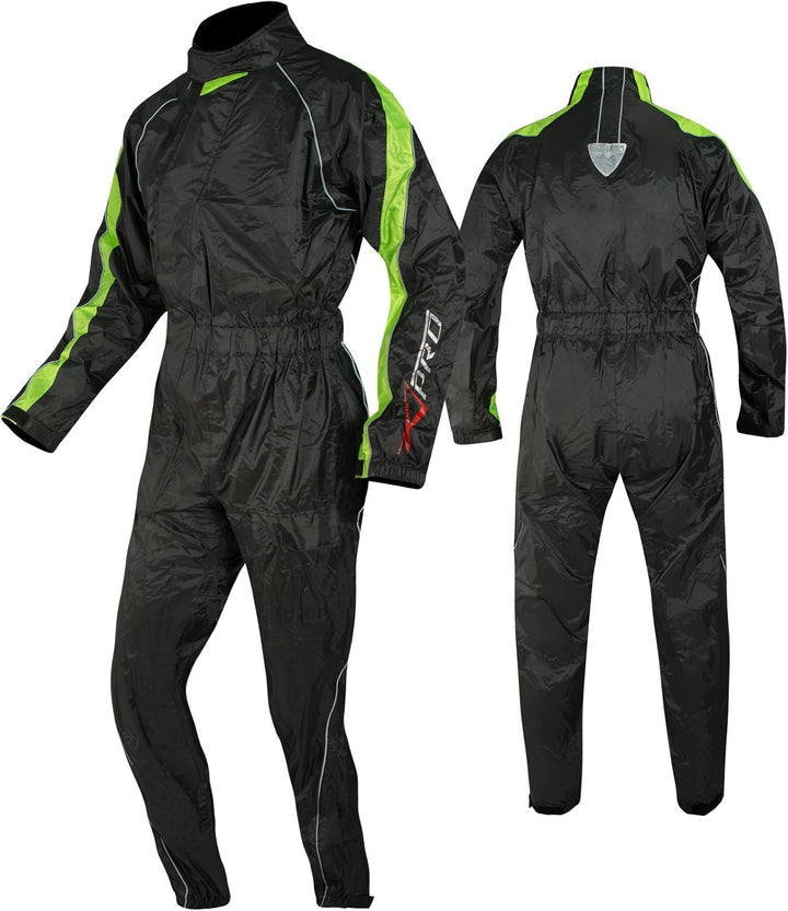 A-Pro Regenkombi Wasserdicht Motorrad Roller Regenhose Regenjacke Regenanzug Fluo XS XS Flou, XS Flo