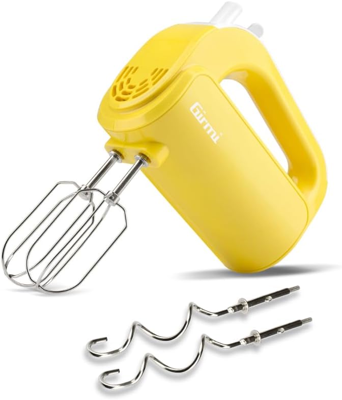 Girmi SB02 Elektrischer Handmixer, 170 W, Edelstahl-Rührbesen für Sahne und Eiweiss, Turbo-Funktion,