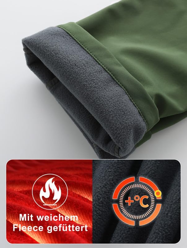 Zzkouine Kinder Softshellhose Schneehose Thermohose Hosen Jungen Mädchen Winterhose Outdoorhose Wand