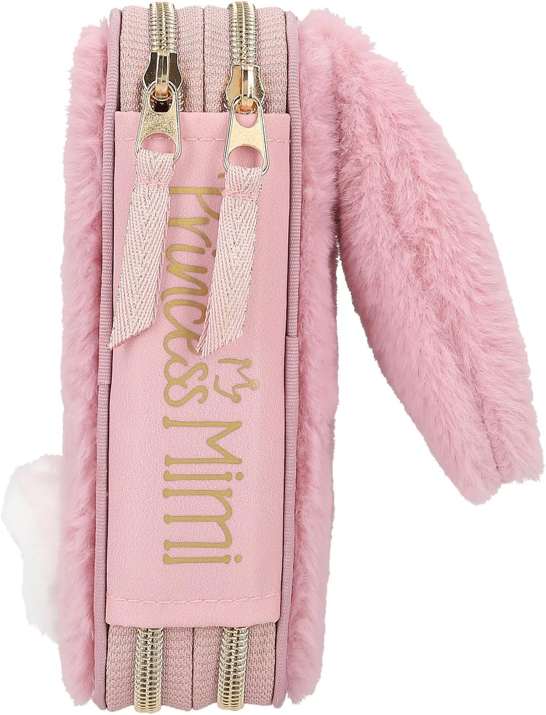 Depesche 12864 Princess Mimi Bunny Ballet - Gefüllte 2-Fach Federtasche mit rosa Plüschfell und lang