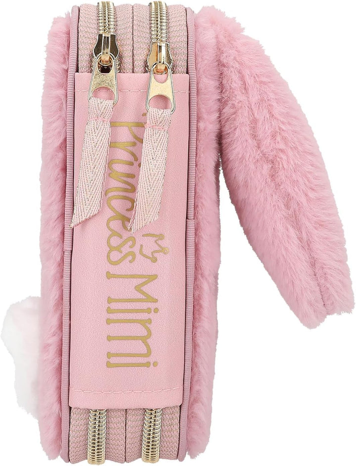 Depesche 12864 Princess Mimi Bunny Ballet - Gefüllte 2-Fach Federtasche mit rosa Plüschfell und lang