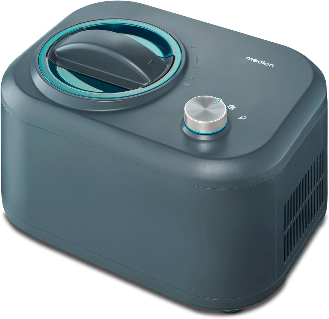 MEDION Eismaschine mit Kompressor (geeignet für die Zubereitung von Eiscreme, Frozen Yoghurt & Sorbe