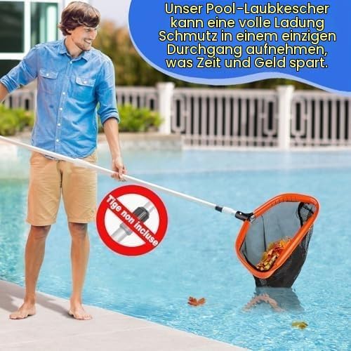 KGC 20 Zoll (50,8 cm) Poolkescher, Aluminiumrahmen, doppelschichtiges feinmaschiges Tiefennetz zum R