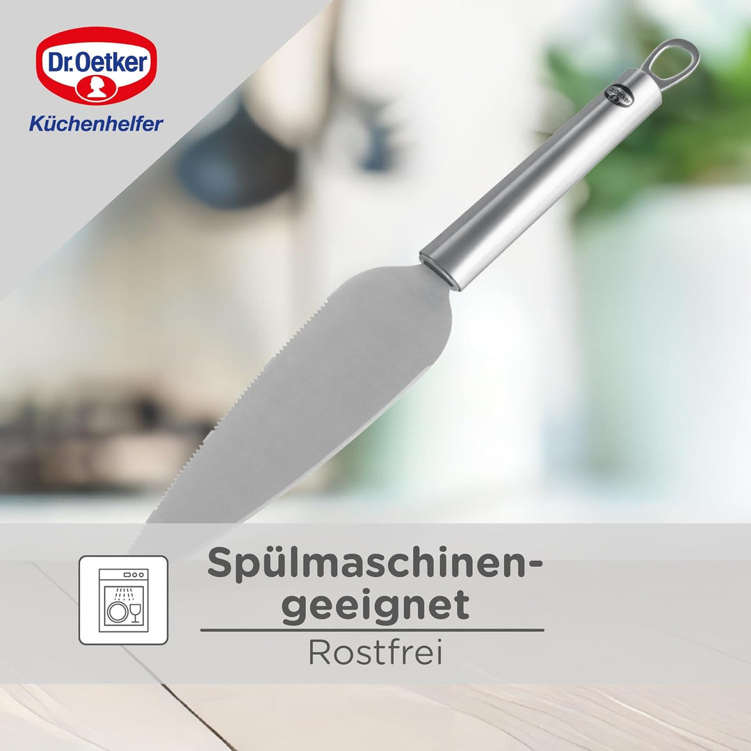 Dr. Oetker 1956 Profi-Tortenmesser und Tortenheber, Küchenmesser, für die Hochzeitsfeier, 31 cm, ver
