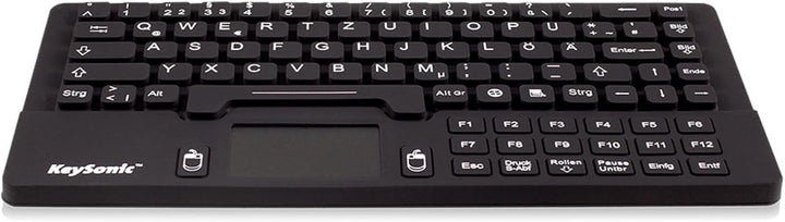 KeySonic KSK-5031IN (DE) Wasser-/Staubdichte Mini-Tastatur (USB-kabelgebunden) aus Silikon mit Touch