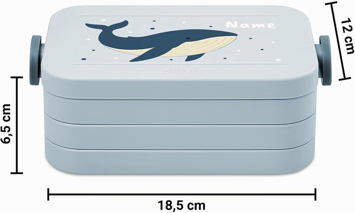 printplanet® Personalisierbare Brotdose „Layout Wal“ – Lunchbox/Bento Box von Mepal – mit eigenem Na