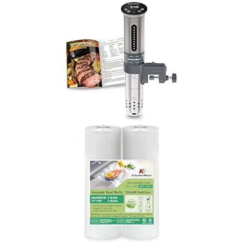 Bundle of KitchenBoss Sous Vide Garer Stick Präzisionskocher•1100W + KitchenBoss Vakuumbeutel 2 Roll