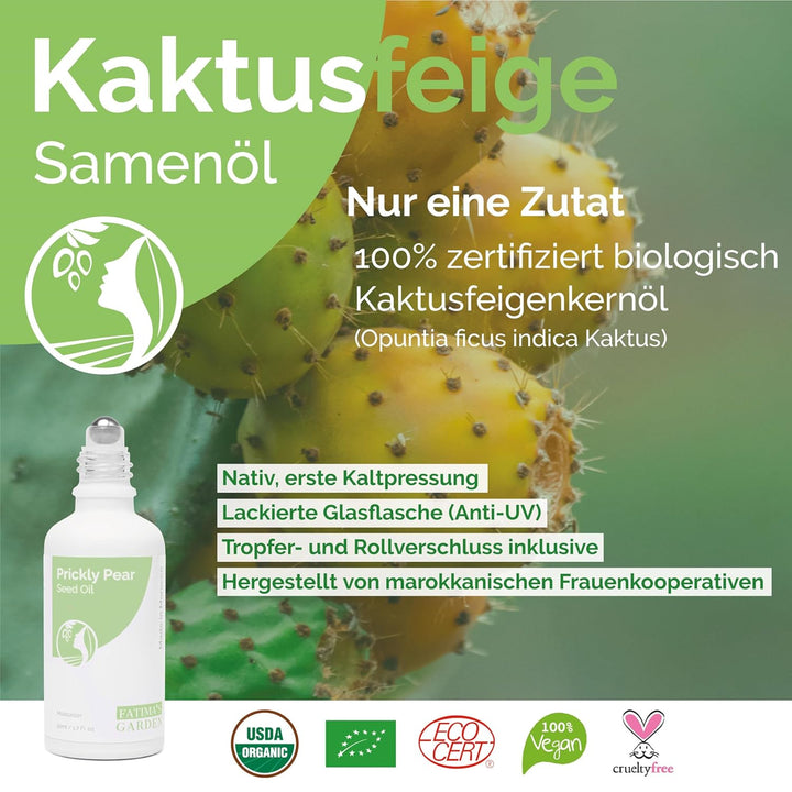 Fatima's Garden Kaktusfeigenkernöl - Bio Anti-Aging Serum, 30ml 30 ml (1er Pack), 30 ml (1er Pack)
