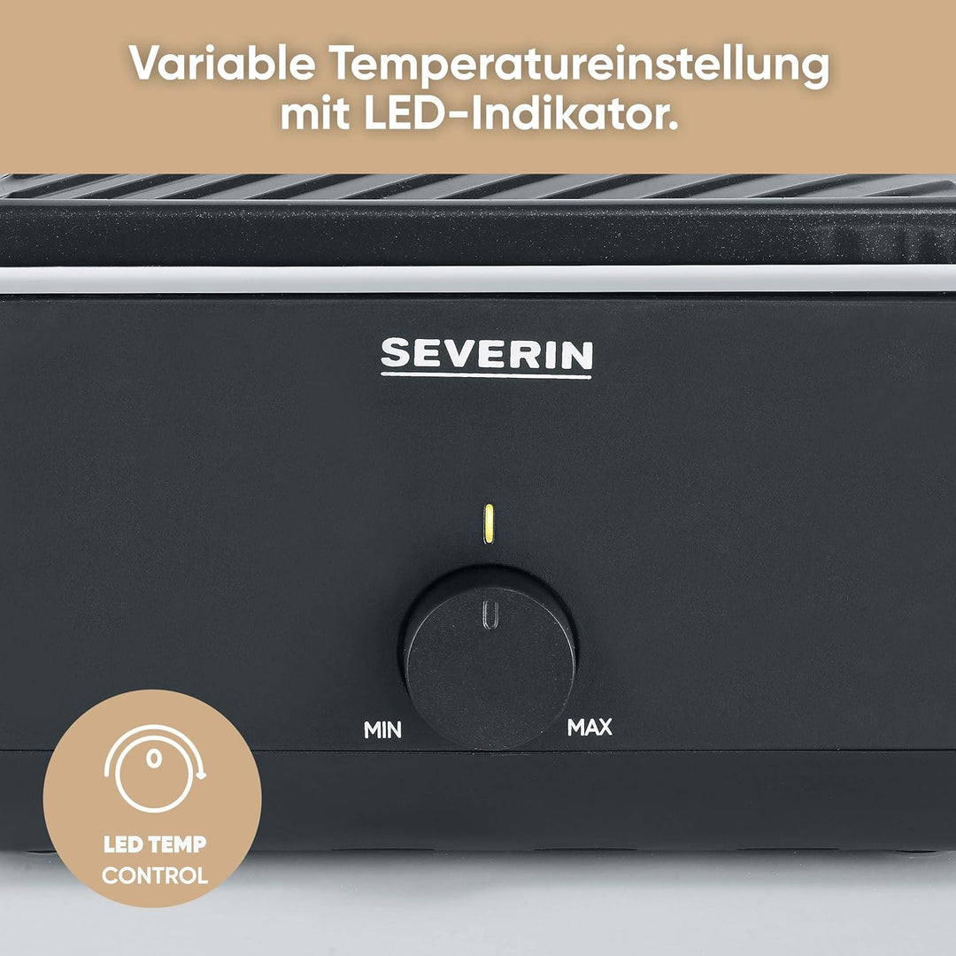 SEVERIN Mini Raclette-Grill für 4 Personen, kleines Raclette mit antihaftbeschichteter Grillplatte,