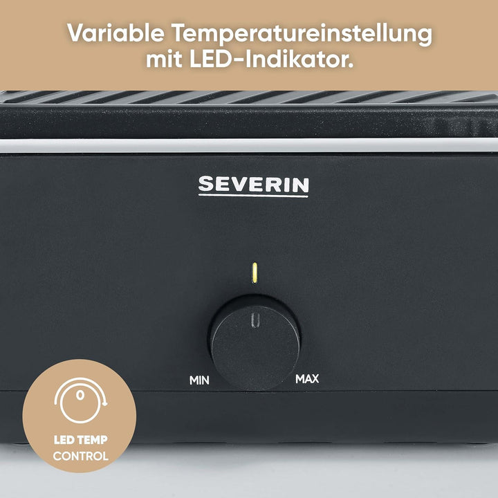 SEVERIN Mini Raclette-Grill für 4 Personen, kleines Raclette mit antihaftbeschichteter Grillplatte,