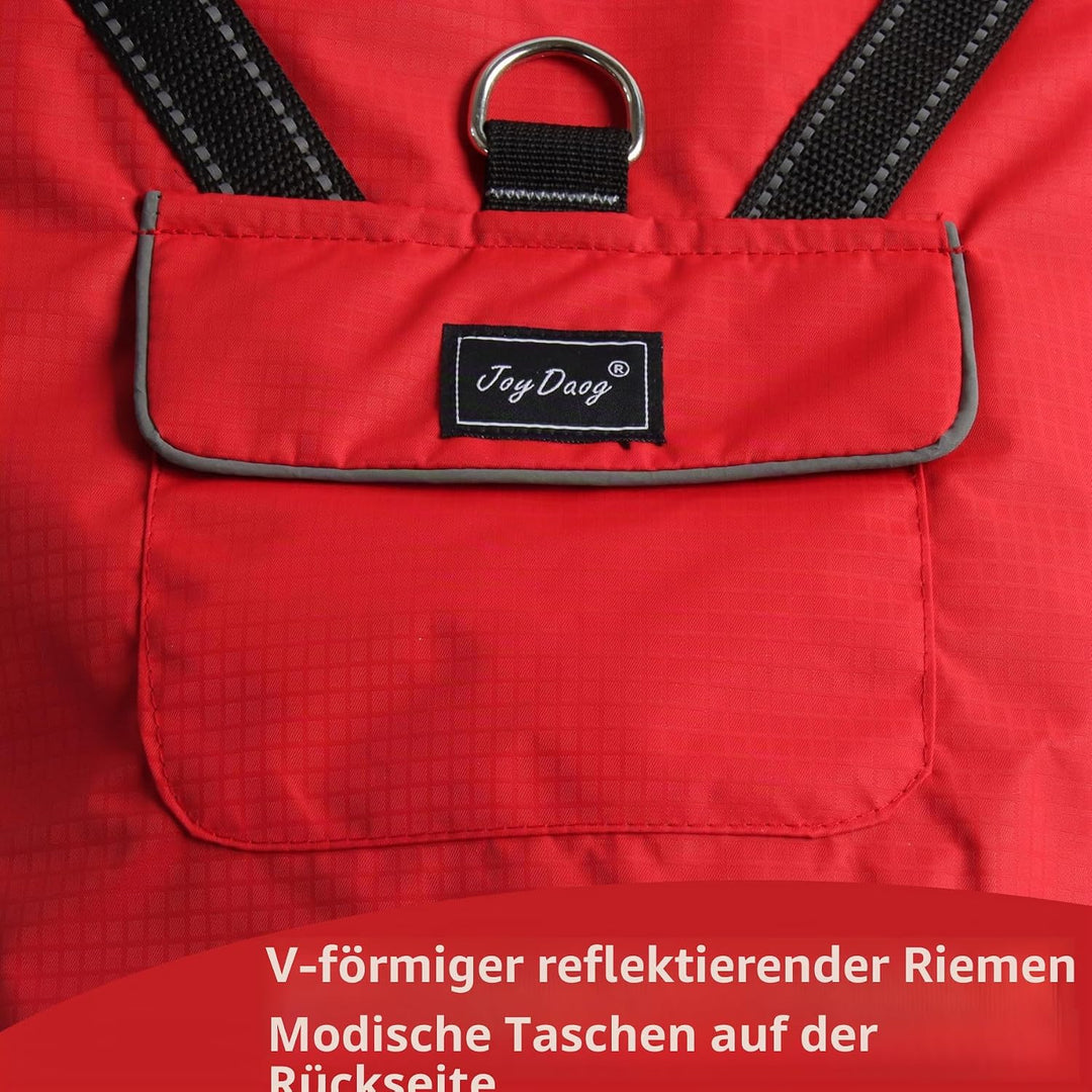 Premium-Regenmantel Mit Kapuze für Mittelgrosse Hunde, Outdoor-Sport, Wasserdichte Regenjacke, Welpe