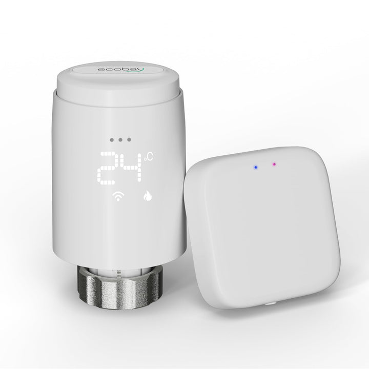 ECOBAY Smartes Heizkörperthermostat mit Gateway, Zigbee TRV Starter Kit, Heizungsthermostat, APP- un