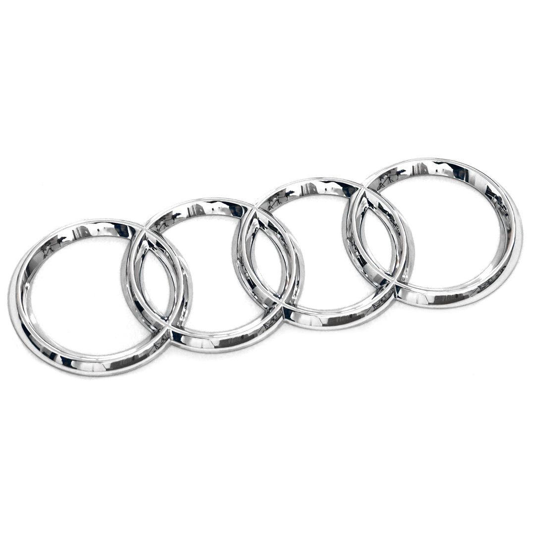 Audi 4F98537422ZZ Ringe Emblem Zeichen Heckklappe Logo, Chrom/Silber, nur Avant, nur ab Produktion 0