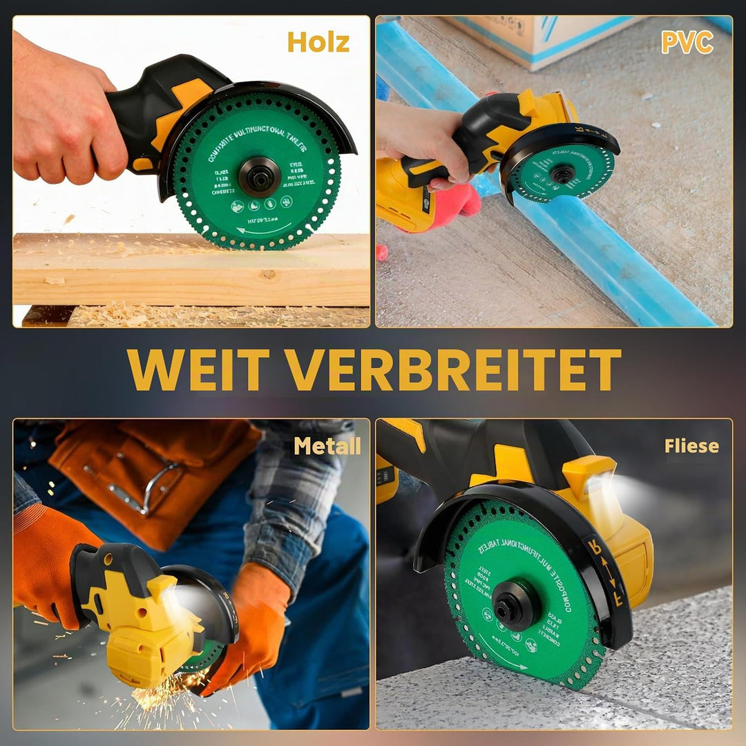Akku-Winkelschleifer für Dewalt 18/20 V, bürstenloser Mini-Winkelschleifer, 18000 U/min, 100 mm, kle