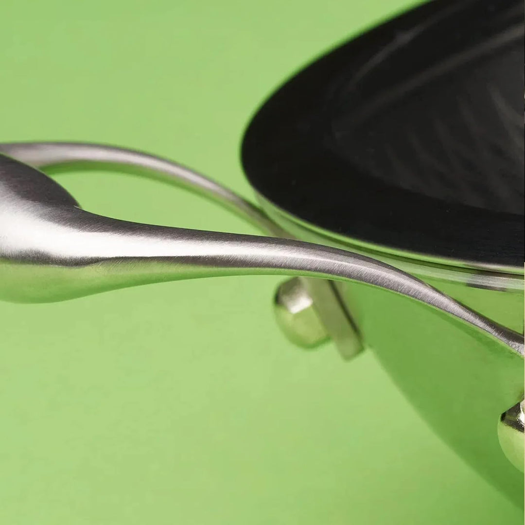 Reishunger Premium Wok aus Edelstahl | 32 cm Durchmesser | Mit Glasdeckel | Für alle Herdarten, Indu